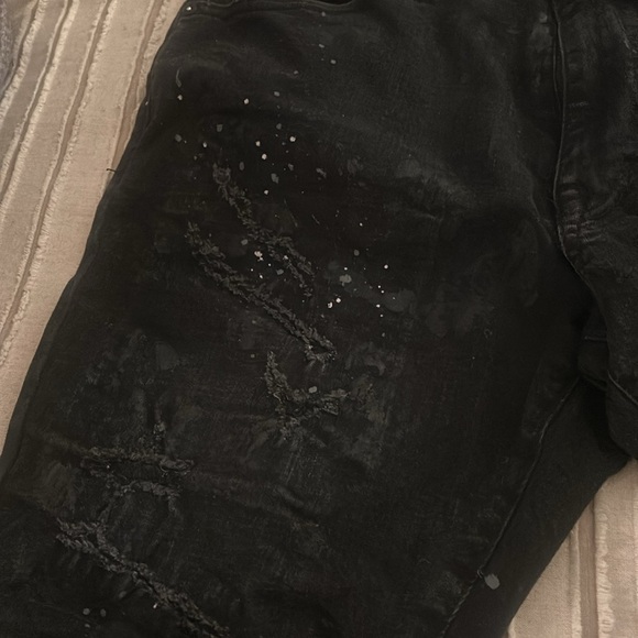 Y2K SMOKE RISE Men’s Jeans w/ distressing & paint splatter size38/32 - Picture 2 of 9